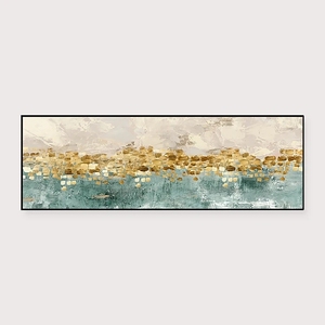 100% main artiste professionnel à la main <span class=keywords><strong>paysage</strong></span> abstrait <span class=keywords><strong>peinture</strong></span> à l'huile sur toile salon décor à la maison or mur Art avec cadre - Product Image 2