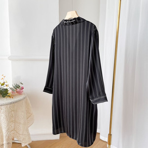 Nighty design da donna <span class=keywords><strong>camicia</strong></span> da <span class=keywords><strong>notte</strong></span> in seta <span class=keywords><strong>Sexy</strong></span> <span class=keywords><strong>camicia</strong></span> da <span class=keywords><strong>notte</strong></span> a maniche corte in raso camicie da <span class=keywords><strong>notte</strong></span> a righe estive taglie forti - Product Image 4