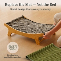 Grand lit-griffoir pour chat en bois, avec panneau à griffer en sisal, pour l'intérieur, robuste, fonction canapé, hamac et tapis de griffage