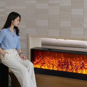 Chimenea Eléctrica Ultrafina de Montaje Oculto con Panel Frontal Plano, Efecto de Fuego Simulado, de Alta Gama, para Decoración y Calefacción de Pared en Penthouse - Product Image 3
