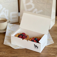 Boîtes à pâtisserie blanches personnalisées, emballages de boulangerie imprimés sur mesure pour gâteaux, desserts, croissants, plats à emporter, qualité alimentaire, vente en gros