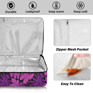 OEM Custom Tropical Flower Design Insulated Food Bag Hawaii Casserole Pans Pizza Carrier Cooler Bag for Women and Men - Product Image 4