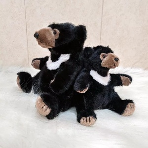 Stuffed Bear Toy Plush <b>Black</b> White Cat Doll Small Bear Plushie Children's Sleep <b>Pillow</b> Home Decoration Holiday Gift Polyester - Product Image 6
