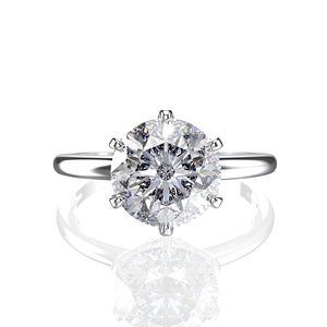 Nuovo Anello in Argento Sterling S925, Stile <span class=keywords><strong>Classico</strong></span> <span class=keywords><strong>Solitario</strong></span>, Elegante con Incastonatura di 4 Carati, Gioiello Principale - Product Image 1