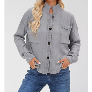 Gran oferta 2025, cárdigan con botones, abrigo, prendas de punto, conjunto de punto en blanco suelto, suéteres lisos, chaquetas, cárdigans de talla grande para mujer - Product Image 2