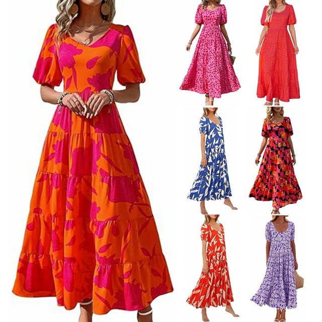 Summer Pattern Women Floral Print Strap Dress Backless Sleeveless Maxi Dresses Fashion Female Holiday Beach Dress