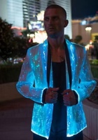 Veste en Fiber optique à LED, manteau lumineux pour fête, mariage, noël, Halloween