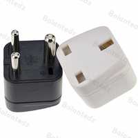 Adaptateur de prise électrique de voyage pour l'Afrique du Sud, Dubaï, l'Arabie Saoudite, l'Inde, le Pakistan, type D 10A250V, couleur noire, prise anglaise