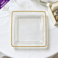 Assiettes de Présentation Rondes Premium en Plastique Noir et Or pour Mariages et Banquets Formels – Vaisselle de Table pour Événements