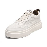 Chaussures de course épaisses blanches toutes saisons pour hommes, respirantes, avec semelle intermédiaire en EVA, semelle extérieure en caoutchouc, tige en PU, autres fermetures, très tendance