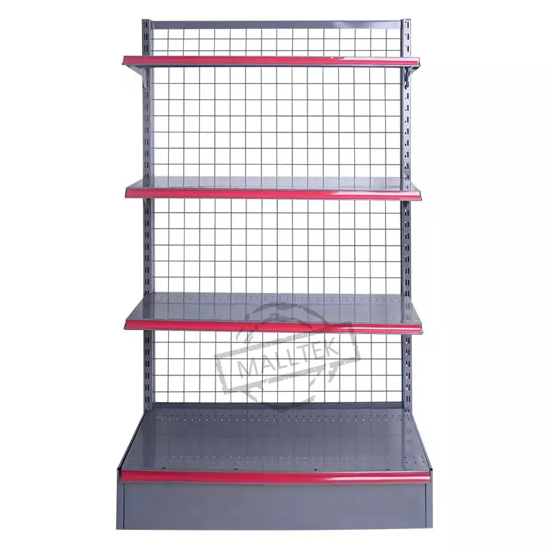 New Design Back Mesh Display rack Double-Sides Supermarket Island Gondola Rack