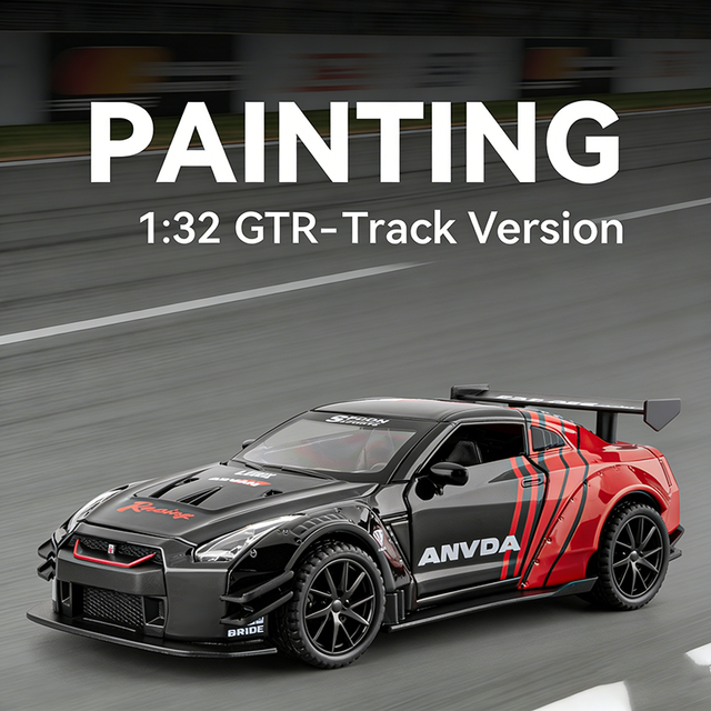 Diecast Model Car 1/32 Scale Alloy Car Model 1:32 Metal GT-R Sports Car Model Diecast Model Cars