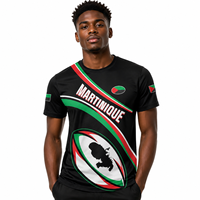 T-shirt de rugby personnalisé Martinique, Matinik Go Champions, personnalisez votre nom et votre numéro, t-shirts de sport décontractés en polyester