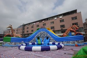 <strong>Large</strong> Customized PVC <strong>Inflatable</strong> Water Park Obstacle Course with Water <strong>Slides</strong> for Sale - Product Image 4