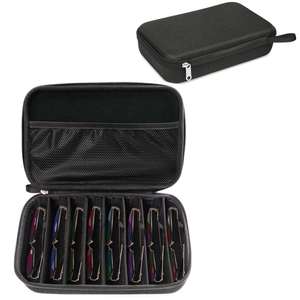 Durable Polyester 8-Slot Eyeglasses Travel Sunglasses Organizer <b>Case</b> with Zipper Closure - Product Image 1