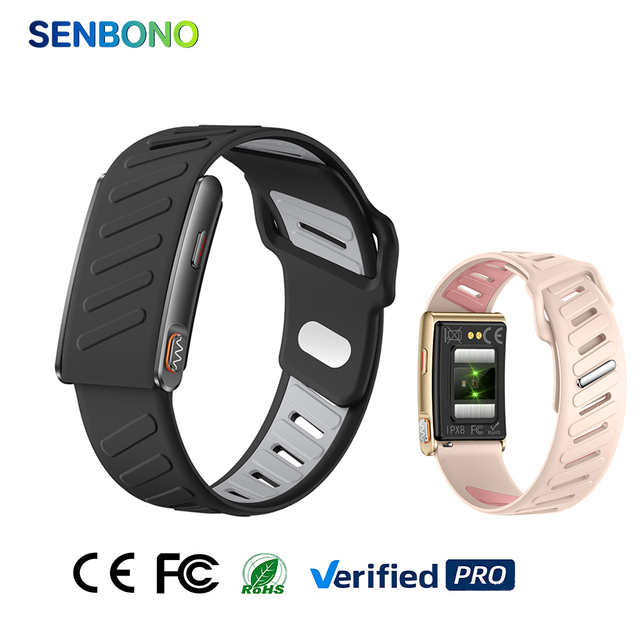 SENBONO Smart Bracelet 3ATM Waterproof Zinc Alloy with ECG Health Monitoring Sports Modes Screenless Health-Tracking Smart Band