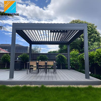 Alüminyum Açık Hava Motorlu Pergola Kamelya Elektrikli Duvara Monte Biyoklimatik Veranda Pergola Örtüsü Her Mevsim İçin