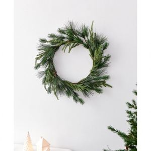 Guirnalda Navideña Escandinava de 50 cm, Decoraciones para Puertas y Ventanas, Corona Circular de Ratán y Guirnaldas para la Época Festiva - Product Image 3