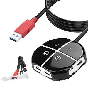 KVM Switch <b>USB</b> 3.0 2 Port Audio <b>Control</b> Desktop Computer Host Power Switch - Product Image 1
