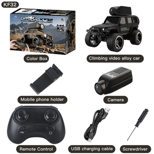 KF32 Metal Mini RC araba 1:64 2.4G cep uzaktan kumanda oyuncaklar 720P FPV kamera RC araba yüksek hızlı yarış dublör araç çocuklar için - Product Image 5