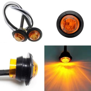 Feu de position latéral 3 LED 12V ambre rond pour camion, voiture, fourgonnette – Amélioration et rétrofit - Product Image 1