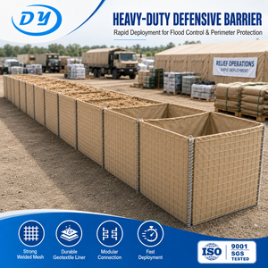 Barrière <span class=keywords><strong>HESCO</strong></span> - Barrière défensive remplie de sable pour la lutte contre les inondations et la sécurité périmétrique - Product Image 2