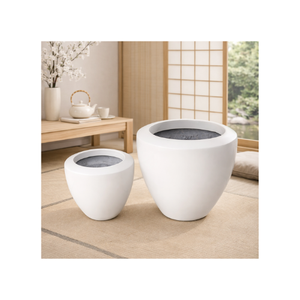 Pots de fleurs en fibre de verre de qualité supérieure, sculptés à la main, design moderne, écologiques, durables, légers et éco-responsables - Product Image 1