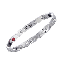 Bracelet Sportif Homme 7mm en Acier Inoxydable avec Perles Géométriques Magnétiques, Écailles de Dragon, Tendance Hip-Hop, Breloque Religieuse, Alliage Rhodié, Cadeau