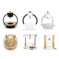 Station de lavage des mains rituelle juive Mayim Achronim en acrylique transparent de luxe personnalisée, cadeau moderne pour le Shabbat avec garniture dorée