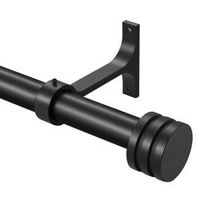 Barra de cortina de ventana única resistente negra superventas diseño moderno con mancuernas decorado las ventanas de la sala de estar - Product Image 1
