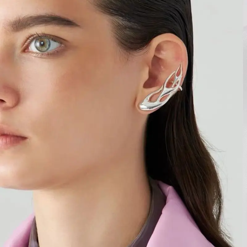 卸売925シルバーフレームイヤースタッド-男性と女性の耳のジュエリーのための低刺激性でユニークなイヤークリップ