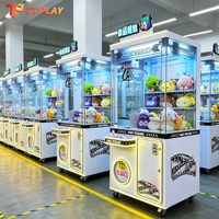 Fancy Toysland Lucky Doll Big Size Coin Operated Claw Crane Game Machine English Universal Plug Tap Pay Price Box Plastic