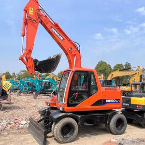 Excavatrice sur pneus DOOSAN DH150W de 15 tonnes, machine de construction urbaine d'occasion avec godet certifié CE, pompe, moteur, composants principaux - Product Image 1