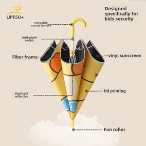 Nouveau dessin animé mignon conception contrôle manuel enfants parapluie coin arrondi enfant en bas âge parapluie <span class=keywords><strong>de</strong></span> soleil pour bébé maternelle école fille garçon - Product Image 3