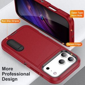 Fundas Protectoras para Teléfono con Protección Total del Cuerpo, TPU+PC, Antiarañazos, Resistentes a Golpes, para 17 <span class=keywords><strong>Pro</strong></span> Max, 17 <span class=keywords><strong>Pro</strong></span>, 17 Air, 17, 16, 15, 14, con Soporte - Product Image 2