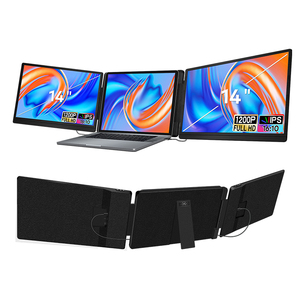 OEM 14 Inch 1200P IPS Triple Laptop Screen Extender Foldable Dual <b>Monitor</b> with Custom Logo and Packaging - Product Image 1