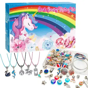 Kit DE FABRICACIÓN DE CUENTAS para niñas, kit de joyería para hacer pulseras y pendientes, Set de regalo de Arte y manualidades