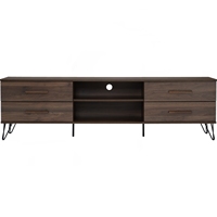 Mueble de TV SAMOS de metal color nogal de 1.8 m, de lujo, exportado de Malasia, elegante mueble para televisión para la decoración contemporánea de la sala de estar.