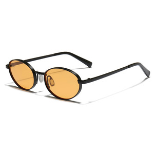 Fashion Glasses Unisex Metal <b>Frame</b> Sunglasses 2026 Designer Sunglasses Men Black Glasses Oval Sunglasses - Product Image 3