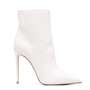 Stivaletti Invernali da Donna alla Moda con Chiusura a Zip, Tacco a Spillo Sottile Color <span class=keywords><strong>Nude</strong></span>, Tacco Termico, Tomaia Sintetica a Tinta Unita, Punta Affusolata - Product Image 4