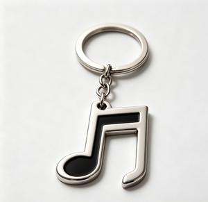 Porte-clés en métal en forme de note de musique, en alliage de zinc émaillé, avec logo personnalisé, cadeau promotionnel pour l'école et la remise des diplômes - Product Image 2