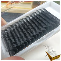 Ultra hitam Matte bulu mata bulu mata ekstensi ld Curl 16 baris Foil kembali satu per satu ekstensi bulu mata