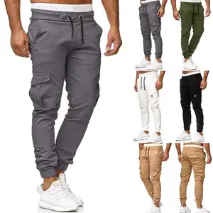 New European size men's belt slim fit leggings casual trousers solid color pencil pants for men