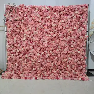 8x8ft Luxury Wedding Decoration Roll Up Fabric Artificial Flower Backdrop Cloth Curtain Panels Flower Wall