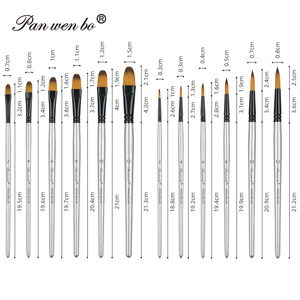 Panwenbo-Ensemble <span class=keywords><strong>de</strong></span> 6 pinceaux <span class=keywords><strong>de</strong></span> forme ronde en nylon pour peinture à l'huile et à l'aquarelle, 6 pièces - Product Image 6