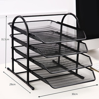 Organisateur de bureau en métal à 4 niveaux Boying - Porte-documents pour papier A4 et lettres, pour le rangement sur le bureau (Modèle