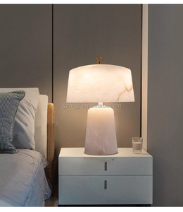 JYLIGHTING Lámpara de Mesa Elegante Estilo Chino Base de Mármol Natural Luz de Lujo en Forma Ovalada para Sala de Estar Estudio <span class=keywords><strong>Gran</strong></span> Estilo AC - Product Image 2