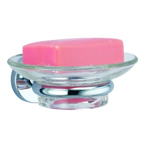 Jabonera de Acrílico con Base de Aleación de Zinc Cromada, Clásica, para Montar en la Pared, Accesorios de Baño para Inodoro - Product Image 4