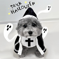 Costume de Nonne d'Halloween pour Animaux de Compagnie, Noir et Blanc, avec Croix, pour Chats et Chiens de Petite et Moyenne Taille, Accessoires Amusants pour Photos