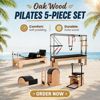 Ensemble de 5 pièces pour Pilates en bois de chêne MJD, un équipement de Pilates Reformer de haute qualité, adapté aux exercices de yoga.